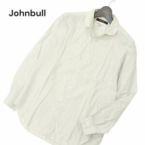 Johnbull ジョンブル 春夏 Makerhood Shirt 麻 リネン混★ 長袖 ラウンドカラー ストライプ シャツ Sz.S　メンズ 日本製　C4T04688_5#A