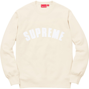 希少★新品本物【Natural★Mサイズ】★Arc Logo Crewneck アーチロゴ クルーネック 正規店購入 レアカラー シュプリーム Supreme 2015A/W