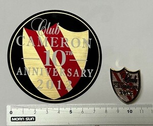 【未使用】2012 CLUB CAMERON 10周年記念ステッカー＆ピンバッチ