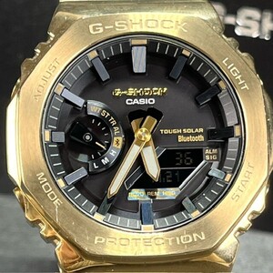 美品 CASIO G-SHOCK カシオ Gショック GM-B2100GD-9AJF 電波ソーラー 腕時計 デジタル アナログ Bluetooth メンズ ゴールド カレンダー