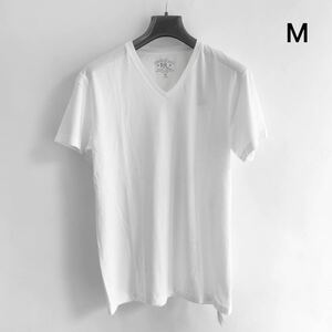 24SS 新品 DOUBLE RL RRLダブルアールエル ラルフローレン コットンジャージー Vネック Tシャツ クルーネック カットソー ホワイト 半袖 M