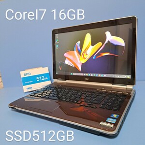 ★最強CoreI7★メモリ16GB★新品SSD512GB NEC/LL750/F/YAMAHAスピーカー/クリスタルブラウン/Windows11/ブルーレイ/Office2019H&B/lavie