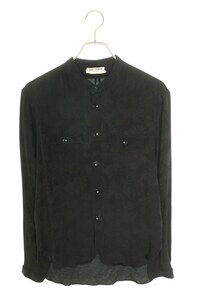 サンローランパリ SAINT LAURENT PARIS 642424 Y2C76 サイズ:36 シルク総柄ノーカラー長袖シャツ 中古 SS13