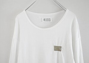 Maison Margiela 0 10 ◆ レザーパッチ L/S Tシャツ 白 Lサイズ 長袖 カットソー メゾンマルジェラ 1円～ ◆ZZ6