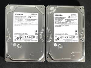 【送料無料】 2個セット ★ 2TB ★　DT02ABA200V　/　TOSHIBA【使用時間：107ｈ＆200ｈ】2024年製 稼働少 3.5インチ内蔵 AVコマンド対応