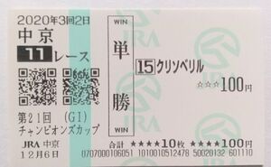 20年　チャンピオンズC　クリソベリル　現地