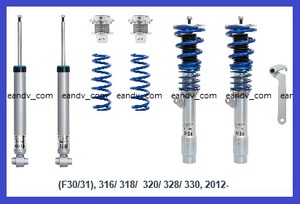 即納12-BMW3シリーズF30セダンF31ツーリングワゴン車高調キット ドイツ製TUV認可コイルオーバー ダウンサスペンション ショック ローダウン