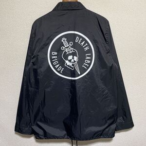 [送料無料]DEATH LABEL/デスレーベル/COACH JKT SKULL/コーチジャケット/スノーボードウェア/ブラック/Lサイズ