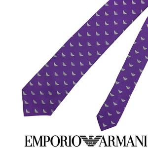 EMPORIO ARMANI ネクタイ エンポリオアルマーニ ブランド イーグルロゴ柄 シルク バイオレット【剣先幅：7.5cm】 340075-616-00090