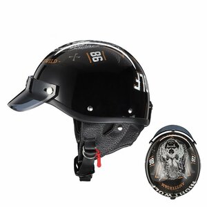 【送料無料】ヘルメットバイクヘルメット ジェットハーレー ヴィンテージ ハーフヘルメット 軽量 ジェットヘルメット S -XLサイズcdp199