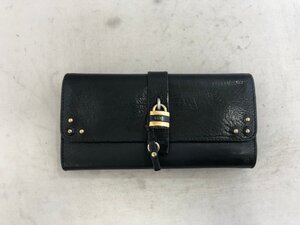 【Chloe】クロエ　二つ折長財布　ブラック　キーチャーム　レザー　SY02-GEG