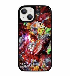 y021321m エヴァンゲリオン　iPhone 12 mini 【RED(EVA-02)】RADIOEVA Painting MOBILE CASE ラヂオエヴァ EVA エヴァ EVANGELION 