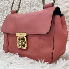 Chloe クロエ エルシー チェーン ショルダーバッグ ターンロック ピンク