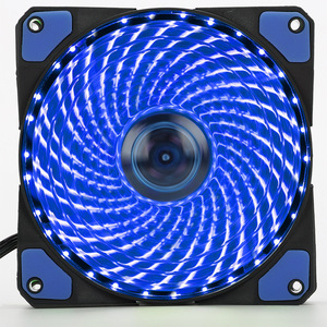 ケースファン 120mm LED 33個 3pin 4pinオス+メス ２個セット　青