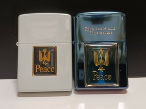 Peace ピースブルーチタン Zippo(07)限定100希少未使用ピーススーパーライトジッポー(2000XVI)未使用