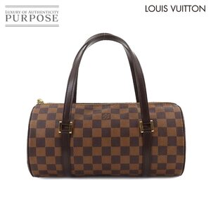 新品同様 ルイ ヴィトン LOUIS VUITTON ダミエ パピヨン PM ハンド バッグ エベヌ N51304 ゴールド 金具 Damier Papillon 90252359