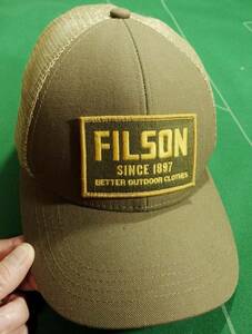 ▲FILSON コットンキャンバス素材 メッシュキャップ MESH SNAPBACK LOGGER CAP カーキ フリー 美品!!!▲