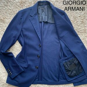 極美品/L相当●最高級レザータグ GIORGIO ARMANI ジョルジオアルマーニ メッシュ生地 テーラードジャケット メンズ 凸凹 3D ワッフル風