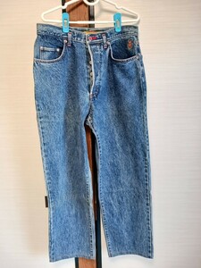 105 JEANS EDWIN デニム W34 L34 RCB-18 黄色タグ 革パッチ 王冠 ボタンフライエドウィン インディゴ 1502-PS