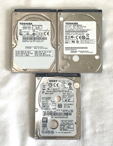 ★1円スタート★2.5インチ Toshiba SATA HDD 750TB 1枚,250GB 1枚 / HGST SATA HDD 320GB 1枚 / 動作チェック済 / フォーマット済