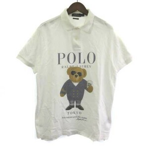 ポロ ラルフローレン POLO RALPH LAUREN ポロシャツ 半袖 ベア プリント L 白 ホワイト メンズ