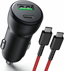 シガーソケット USB 車載充電器 USB-C カーチャージャー QC3.0ポートUSC-CPDボート 急速充電 PSE認証済PD