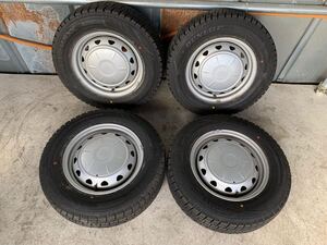 送料込み！185/70R14 DUNLOP WINTER MAXX WM02 23年 8mm 鉄ホイール付き 14×5J ４本セット