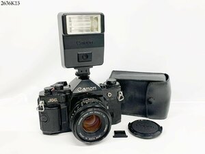 ★シャッターOK◎ Canon キャノン A-1 FD 50mm 1:1.8 一眼レフ フィルムカメラ ボディ レンズ SPEEDLITE 155A ストロボ 2636K15-7