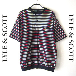 LYLE&SCOTT／ライルアンドスコット★　ボーダー　ヘンリーネックTシャツ