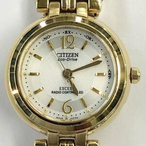 中古 婦人 レディース 腕時計 CITIZEN シチズン EXCEED エクシード H336-T012400 エコドライブ ソーラー電波 SS/GP 541505 240409-1