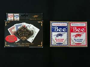 ★赤青2個SET★Bee Premium Casino☆白縁☆レアデック☆オハイオ製☆Ohio☆Playing Cards☆White Border