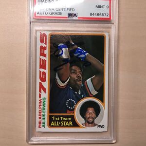 NBA JULIUS ERVING Topps 1978 PSA MINT9　ジュリアス・アービング サイン入り NBAカード トップス