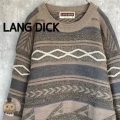 【レトロ】LANGDICK 3D ニット デザイン セーター メンズ 古着