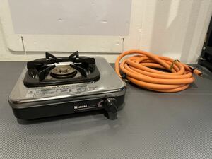 【中古】一口ガスコンロ Rinnai リンナイ RTS-1NE-B LPガス プロパンガス 調理器具 レトロ 【札TB01】