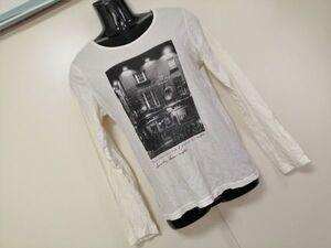 kkyj4457 ■ RAGEBLUE ■ レイジブルー Tシャツ カットソー トップス 長袖 コットン 白 オフホワイト S