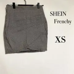 新品　⌘ SHEIN ⌘ XS ミニスカート 千鳥格子 ♪ スリット ⭐︎