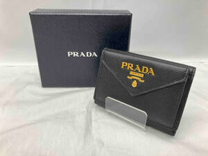 箱付/PRADA プラダ/三つ折り財布/1MH021/ブラック 店舗受取可