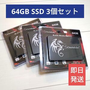 送料無料【新品】3個セット 64GB 内蔵SSD【SATAIII 2.5インチ】OS換装 ストレージ SOMNAMBULIST SSD換装