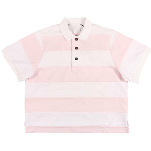 PRADA（プラダ） 半袖ポロシャツ UJN648 ホワイト x ピンク L 【S26120】