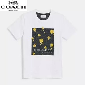 ◆新品/正規品◆【COACH★CJ738-S】コーチ 百貨店商品♪ シグネチャーフローラルTシャツ オーガニックコットン 定価26,400円 即決!! 