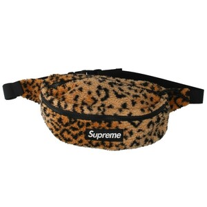 シュプリーム SUPREME 17AW Leopard Fleece Waist Bag ボックスロゴレオパードフリースウエストバッグ 中古 BS99