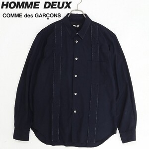 ◆COMME des GARCONS HOMME DEUX コムデギャルソン オムドゥ AD2016 製品染め 長袖 シャツ ダークネイビー S