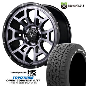 4本セット NITROPOWER H6 SLUG 20x8.5J 6/139.7 +20 BKC TOYO OPEN COUNTRY A/T3W 285/50R20 ホワイトレター FJクルーザー