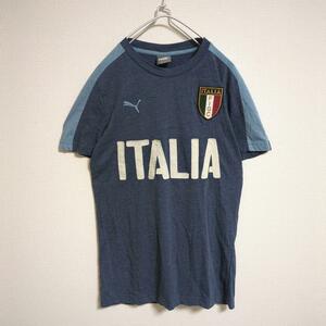 PUMA プーマ ラグランTシャツ イタリア エンブレム ブルー サッカー