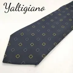 ネクタイ　Yaltigiano　紺　スクエア柄