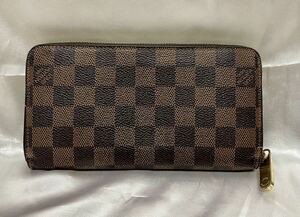 1円〜③ 良品 LOUIS VUITTON ルイヴィトン N60046 ダミエ ジッピー・ウォレット ラウンドファスナー 長財布