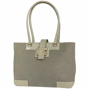 グッチ GUCCI ロゴ トートバッグ 肩掛け ハンドバッグ 0021109001998 トートバッグ キャンバス グレー レディース 【中古】