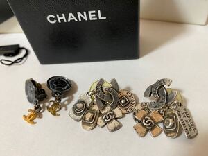 (24) シャネル CHANEL ココマーク イヤリング ピアス セット　ココマーク　まとめ　アクセサリー ヴィンテージ ゴールド　箱付き