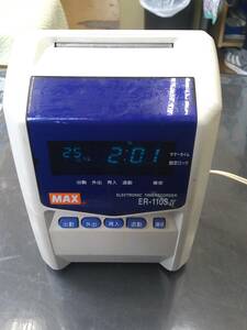 送料無料 MAX マックス タイムレコーダー ER-110S IV 通電確認 インクリボン欠