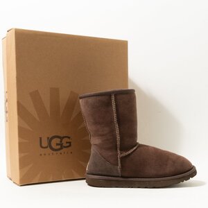 【1円スタート】UGG CLASSIC SHORT 5825 US7 24.0cm ブラウン アグ クラシック ショート ムートン ブーツ レディース シューズ 茶 靴